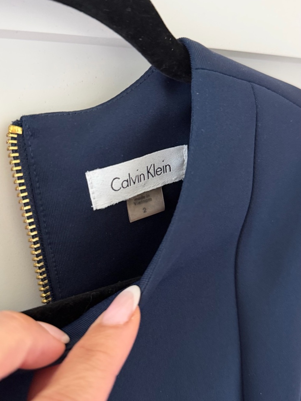 Calvin Klein Dark Navy Midi Sheath Dress - Picture 2 of 3